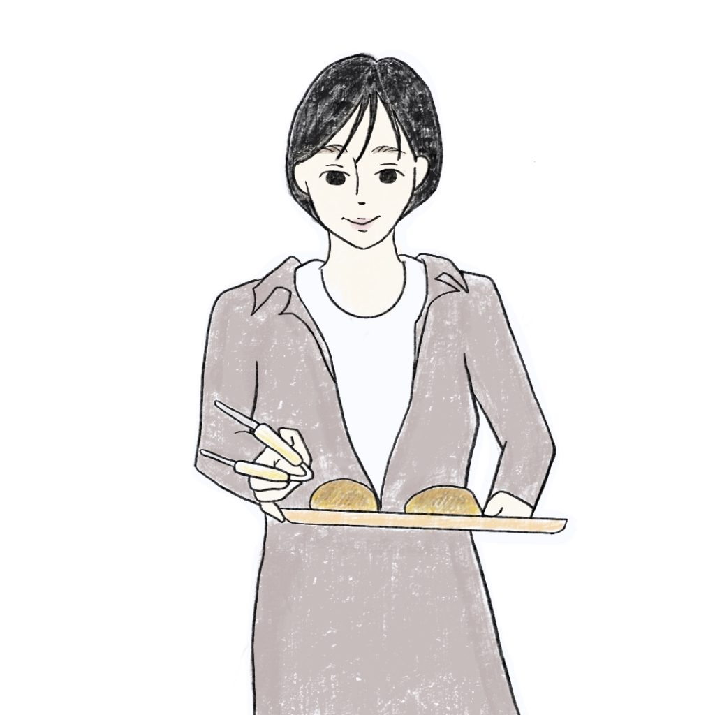 パンを選ぶ女性